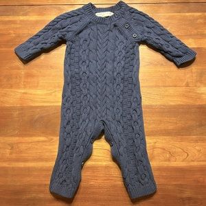 Navy Cable Knit Onesie